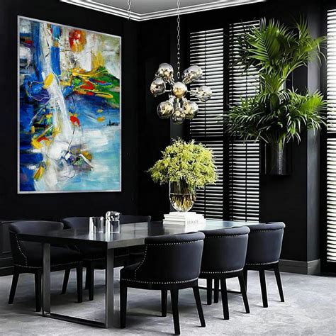 Colorful Modern Contemporary Artwork Extra Large Vertical Abstract Wall