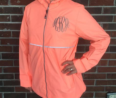 Monogrammed Preppy Rain Jacket With Hood For Women Wind And