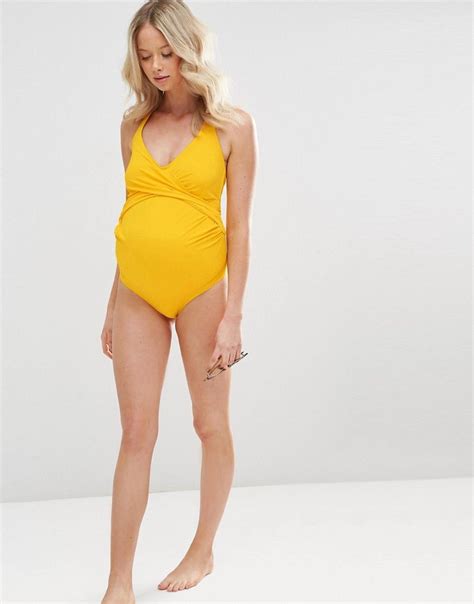 ASOS Maternity Wrap Front Swimsuit At Asos Com