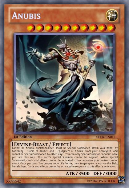 Since then, the franchise has received numerous updates and expansions over the years. Anubis (Divine-Beast monster) - Experimental Cards - Yugioh Card Maker Forum