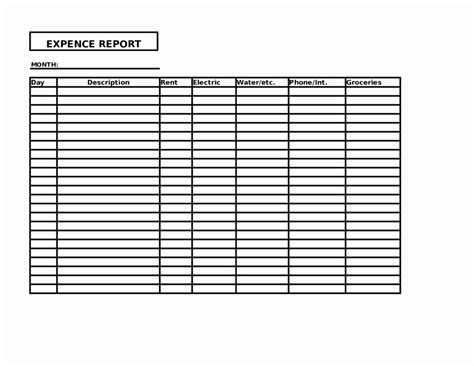 Monthly Expense Report Template Awesome 2018 Expense Report Form
