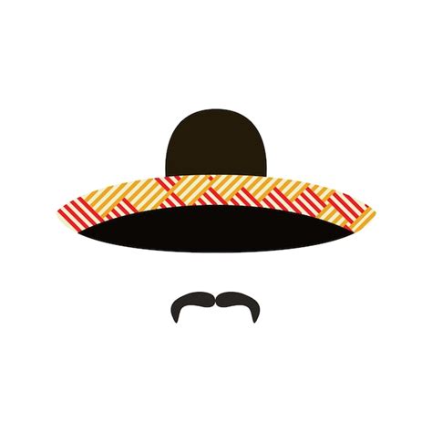 Sombrero Mexicano Con Bigote Vector Premium
