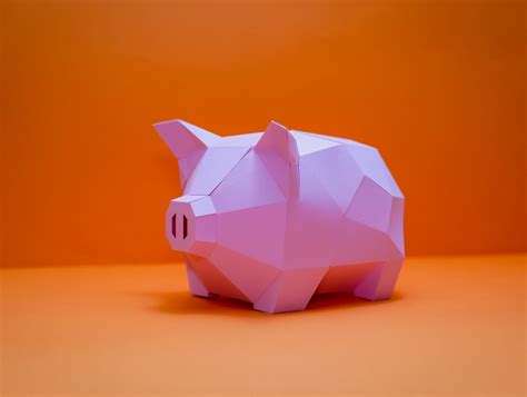 Pig Sculpture Papercraft 3d Paper Craft Pig Sculpture Diy 3d Low