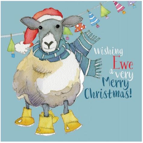 Wishing Ewe A Merry Christmas Single Christmas Card Julkort