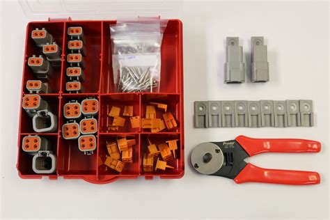 Deutsch Dtp Connector Kit 12 Ga Solid Contacts With Crimp Tool 2 Pin