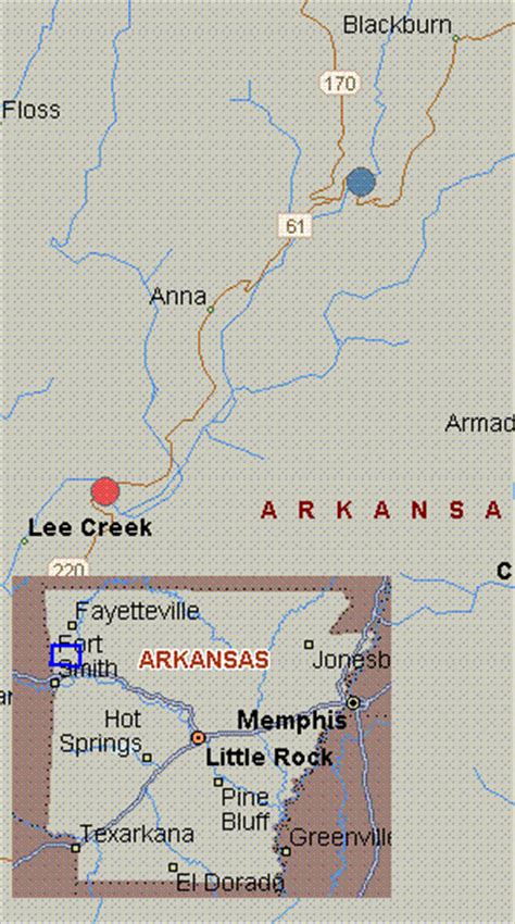 Map For Lee Creek Arkansas White Water Devils Den State