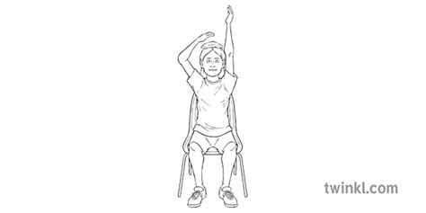 Girl Balancing Beanbag On Head Arm Up Exercises Ks2 Bw Rgb Illustration