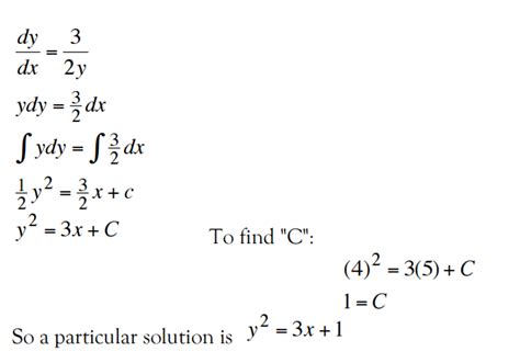 Math Particular Solution To Differential Equation Math Solves