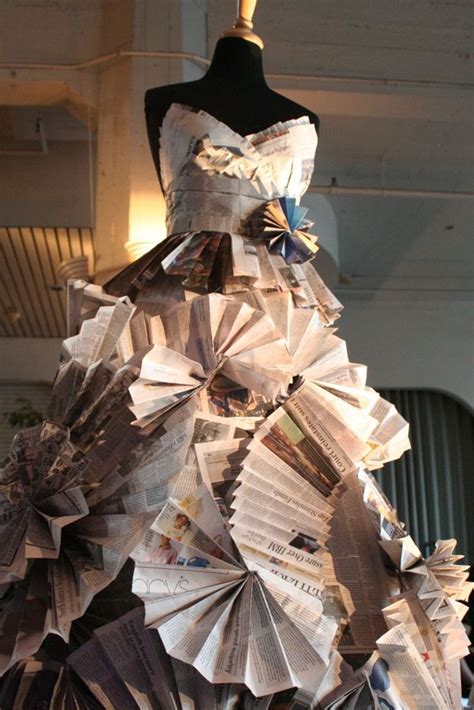 Newspaper Dress Newspaper Dress Paper Dress Recycled Dress