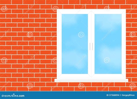 Window Into A Brick Wall Stock Vector Illustration Of Brickwork