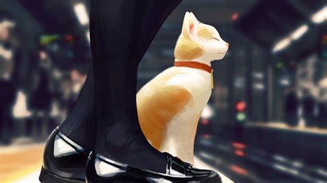 82941 Cat Anime Art 4k Wallpaper