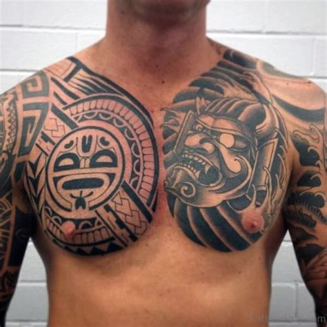 Stylish Tribal Tattoos On Chest