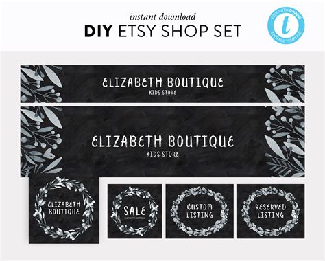 etsy-shop-set-floral-chalkboard-etsy-shop-branding-diy-etsy-in-2020-etsy-shop-branding,-etsy