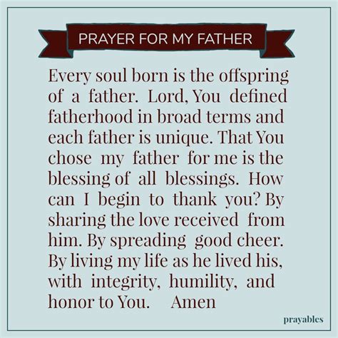 Prayer Prayer For My Father Prayables