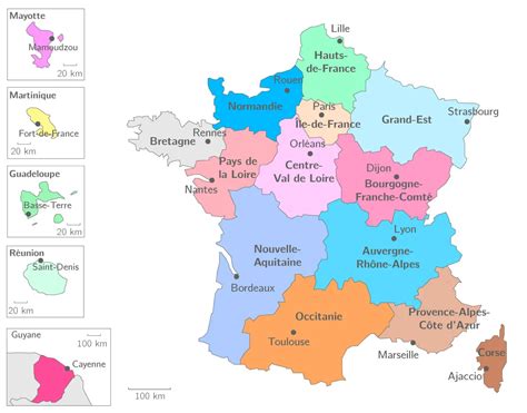 Carte De France Régions Vacances Arts Guides Voyages