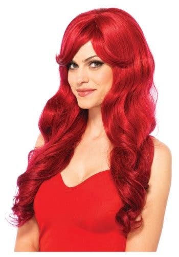 The primary color at one extreme end of the visible spectrum, an effect of light with a wavelength between 610 and 780 nanometers. Long Wavy Red Wig