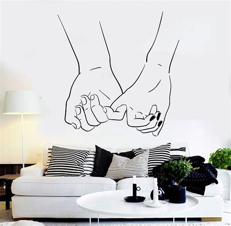 Love Couple Hands Vinyl Wall Decal Fashion Romantic Rooms Stickers Wall