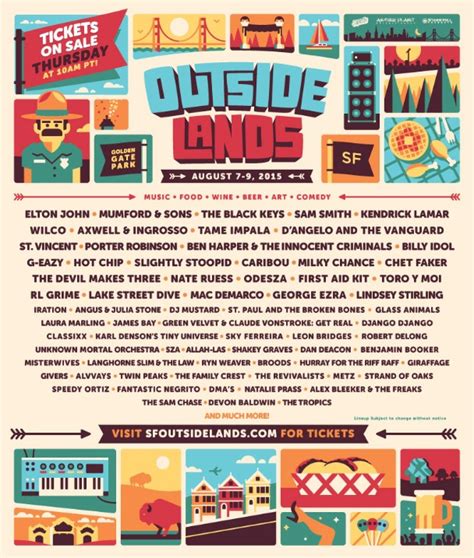 Outside Lands Outside Festival Lands Lineup Walks Limit Cross Francisco