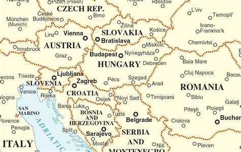 Kort Over Slovakiet Og De Omkringliggende Lande Kort Slovakiet