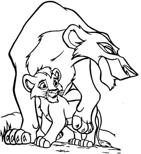 The Lion And The Mouse Coloring Page At Free