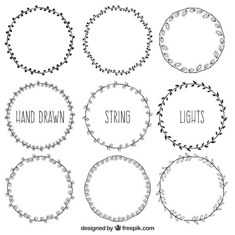 Free Vector Hand Drawn Floral Wreath Collection
