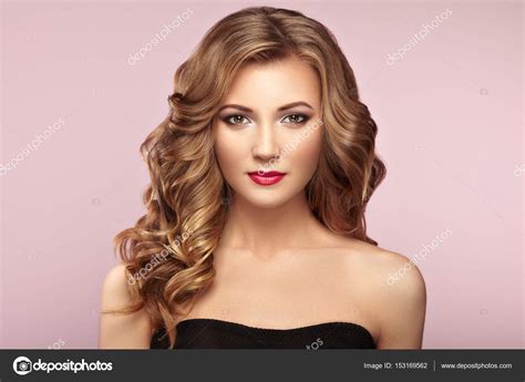 Blonde Woman With Long Shiny Wavy Hair Stock Photo Heckmannoleg