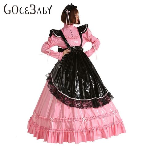 French Pvc Prissy Sissy Maid Lockable Long Dress Cosplay Costume Crossdress Uniform Buy At The