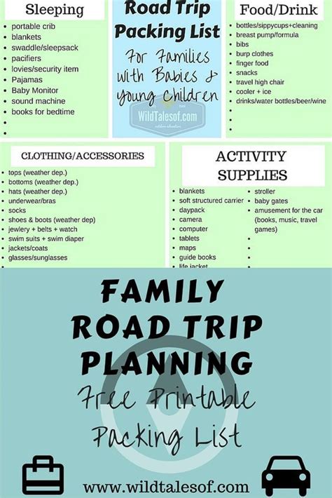 Road Trip Packing List For Families With Babies And Young