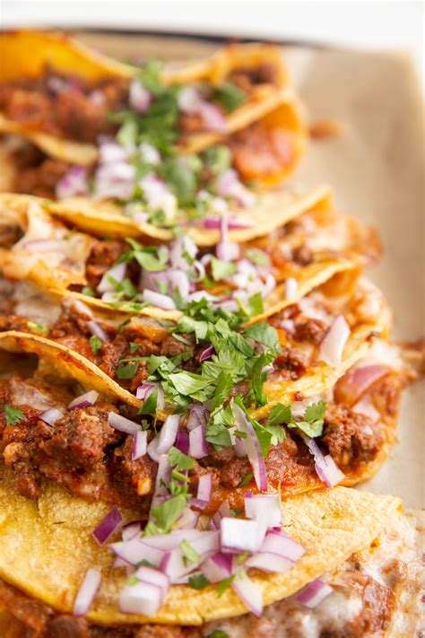 Crispy Baked Ground Beef Tacos The Roasted Root