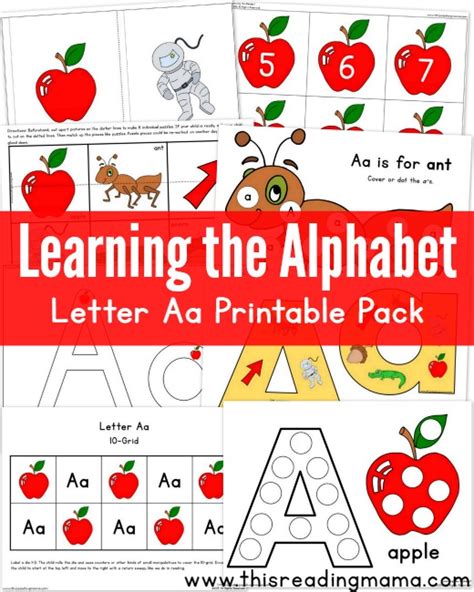 Learning The Alphabet Letter A Printable Pack