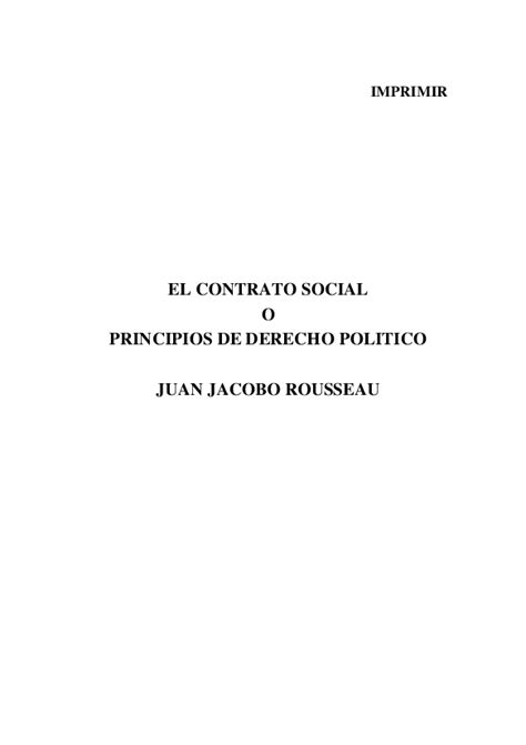 By jean jacques rousseau the social contract or principles of political right 1762 translated by g. El Contrato Social Rousseau Pdf - C'est tout au plus un ...