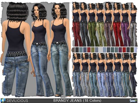 The Sims Resource Brandy Jeans 18 Colors
