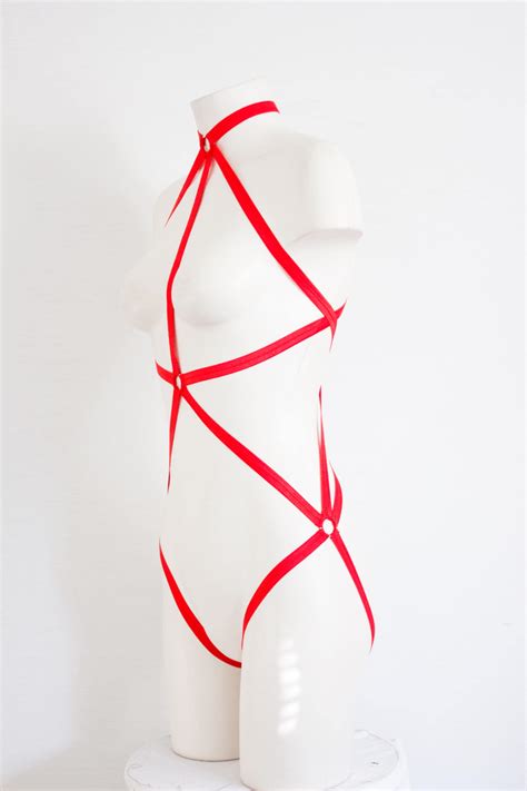 red body harness lingerie valentine fashion strappy lingerie red lingerie cut out plus size