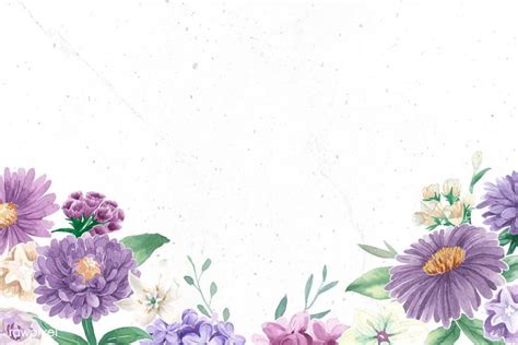 Purple Flowers Pattern On White Background Vector Premium Image By
