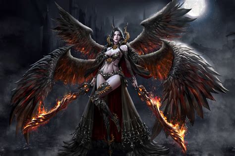 Fantasy Girl Fantasy Art Dark Fantasy Demon Angel 1920x1280 Wallpaper Wallhavencc