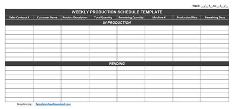 Best Free Production Schedule Template Excel Scheduling 2022