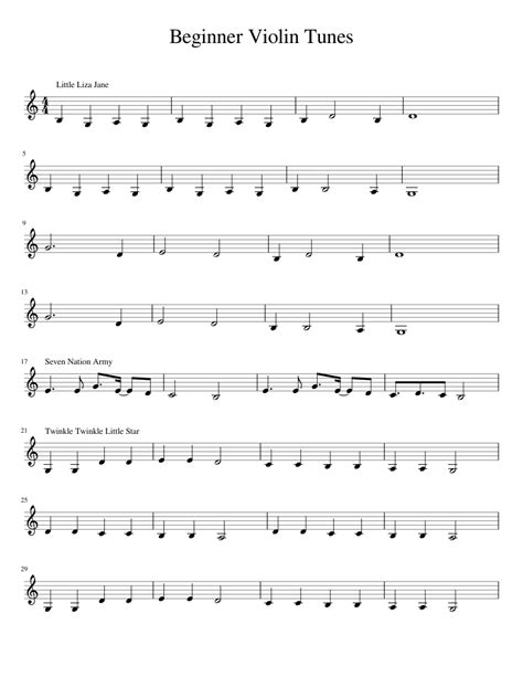 Ode to joy by ludwig van beethoven for violin solo. Beginner Violin Tunes Sheet music for Violin (Solo) | Musescore.com