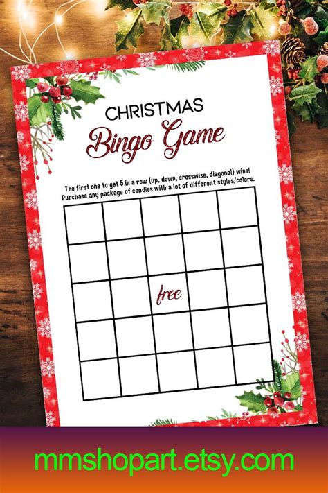 Christmas Bingo Gameholiday Bingo Holiday Party Gameprintable