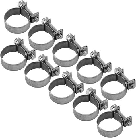 Roberee Hose Clamp 10pcs Stainless Steel Mini Fuel Line Pipe Hose Clamp