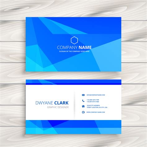 Blue Triangular Shape Business Card Template Vector Design Illus
