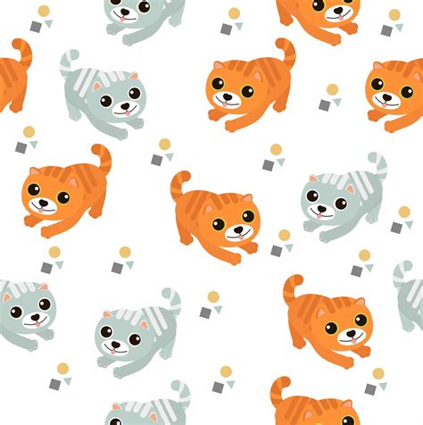 Seamless Pattern Of Cute Cats Download Free Vectors Clipart Graphics