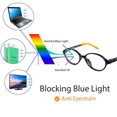 Cyxus Blue Light Blocking Glasses Tr90 Kids Round Clear Lenses 6161