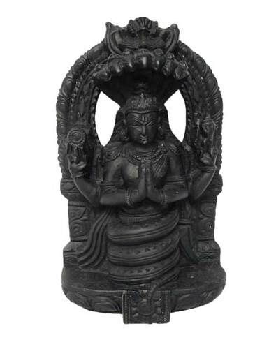 Yogacharya Patanjali Stone Statue With Five Headed Serpent India
