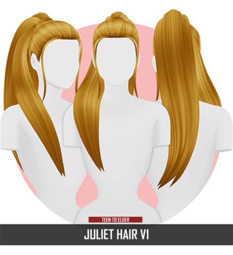 Juliet Hair New Mesh Compatible With Hq Mod Sims Sims Hair Sims 4