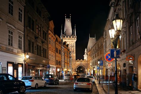 Street Night View Prague Czech Republic Songquan Photography