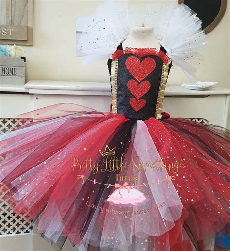 Luxury Queen Of Hearts Tutu Dress Black Red And White Tutu Etsy