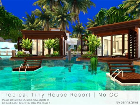 The Sims Resource Tropical Tiny House Resort No Cc By Sarinasims
