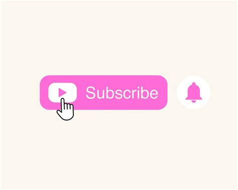 A Pink Subscibe Button With The Word Subscibe On Its Side