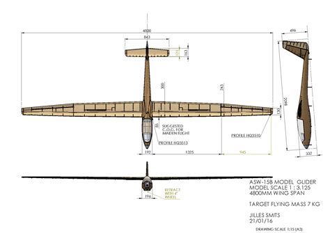 Asw 15b Glider 13 Plans Js Laser Cut Kits Australia