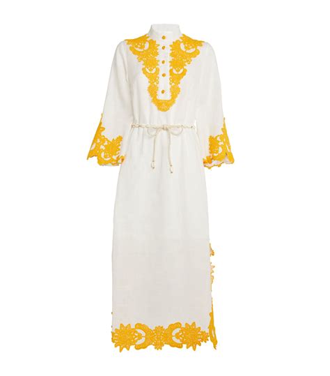 ZIMMERMANN Embroidered-Trim Raie Dress | Harrods CA